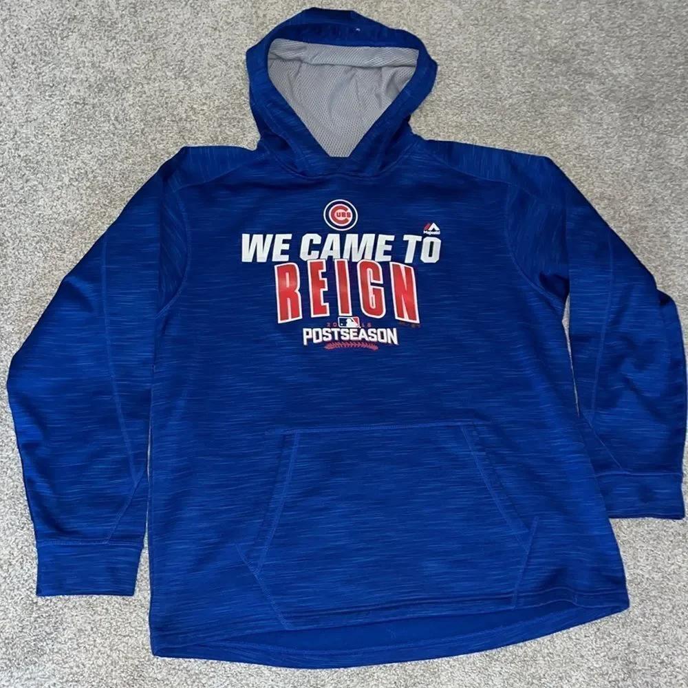 Chicago Cubs Cubbies Wrigley Field 2018 blue  playoffs hooded hoodie sweatshirt
